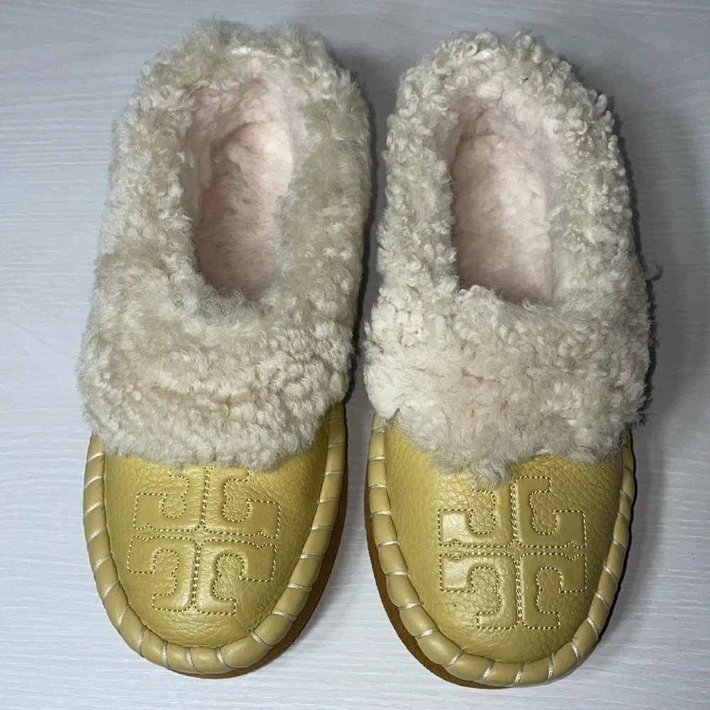 NWOT Tory Burch Leather Shearling Slipper Cornbread Ankle Boot Boho w/ Dustbag